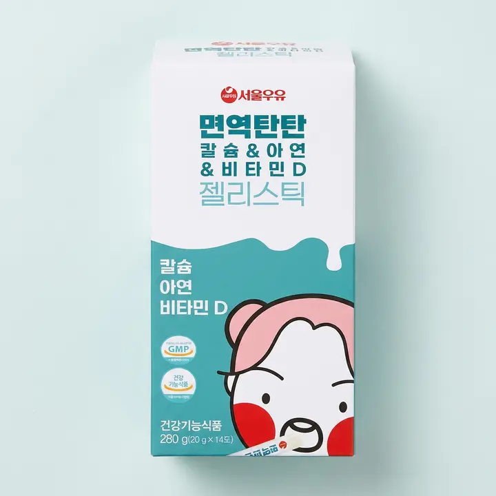 서울우유 면역탄탄 칼슘 아연 비타민D 젤리스틱, 14포, 1팩
