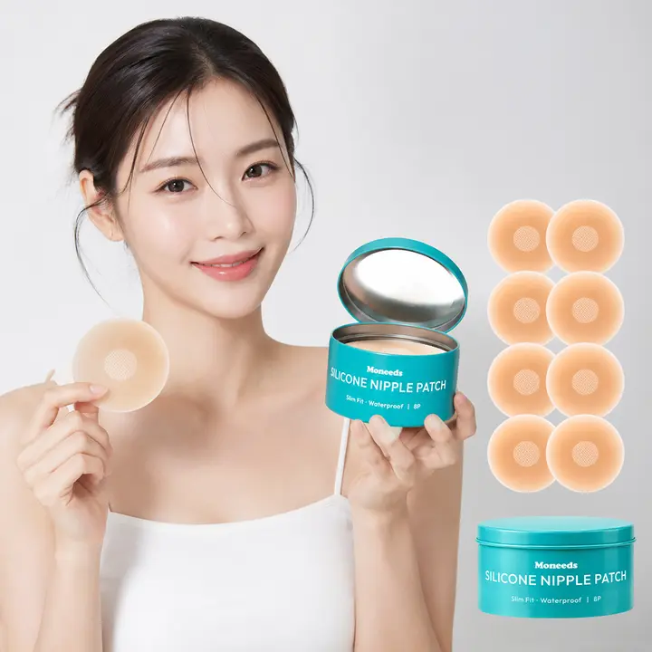 Moneeds 절대안심 실리콘 니플패치 누브라 니플밴드, 8cm, 8P, 1세트