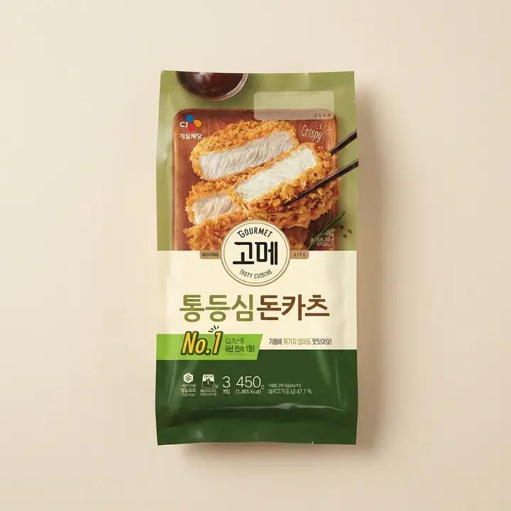 CJ제일제당 고메 바삭튀겨낸 돈카츠 통등심 + 모짜렐라, 450g, 1세트