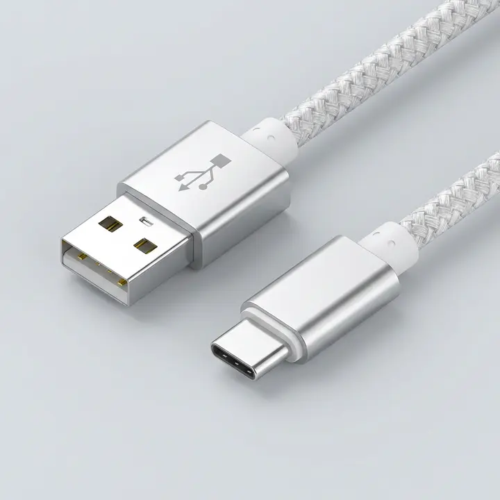 WJT 메탈 고속 충전 케이블, USB-C, 실버, 1.5m, 2개