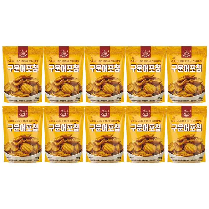 구운 어포칩, 45g, 10개