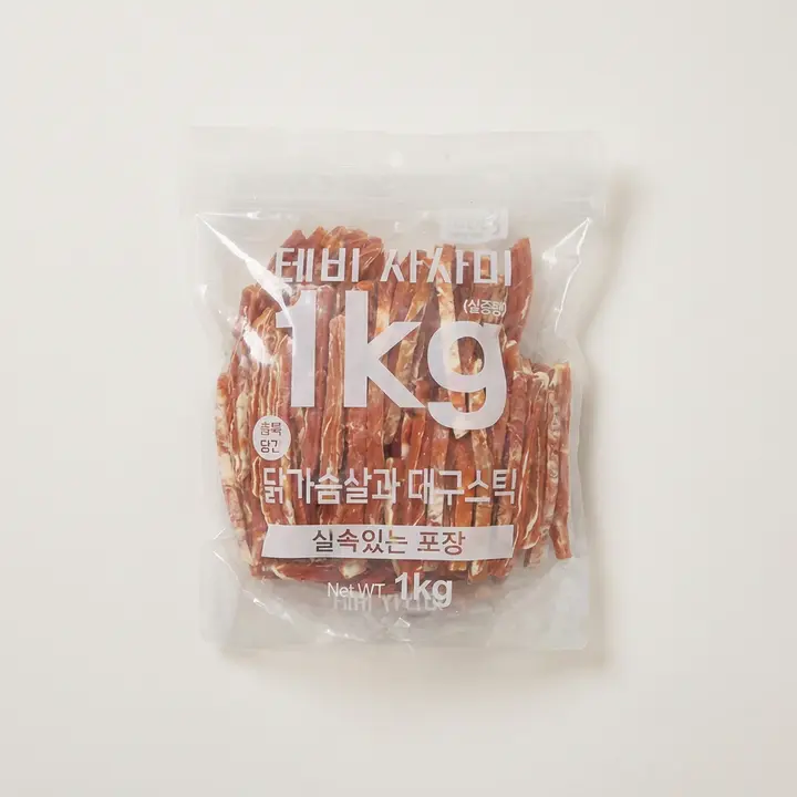 테비 강아지간식, 테비 닭가슴살&대구스틱, 1kg, 1개