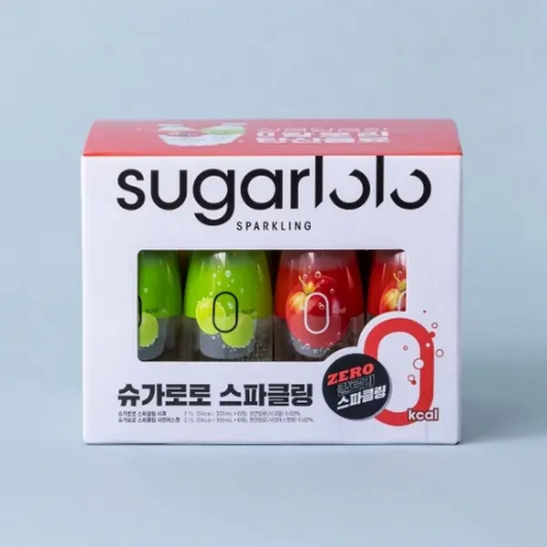 슈가로로 스파클링 버라이어티팩, 사과 + 샤인머스켓, 350ml , 12개입, 1세트