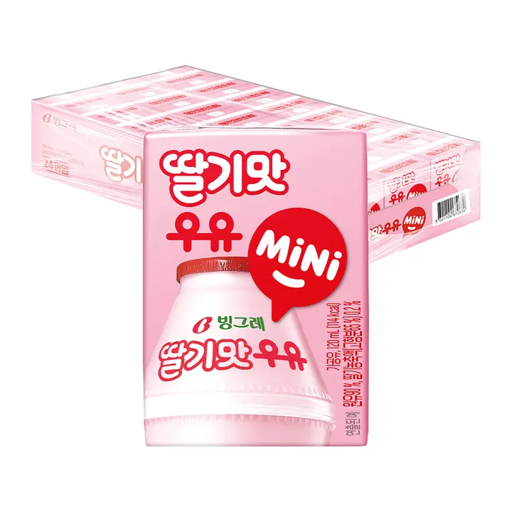빙그레 딸기맛 우유 미니, 멸균우유, 딸기맛, 120ml, 24개