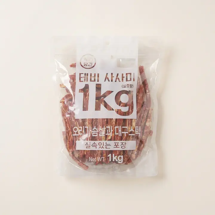 테비 강아지간식, 테비 오리가슴살&대구스틱, 1kg, 1개