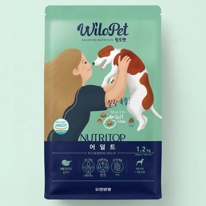 윌로펫 뉴트리탑 어덜트 사료, 1-7세, 닭, 1.2kg, 1개
