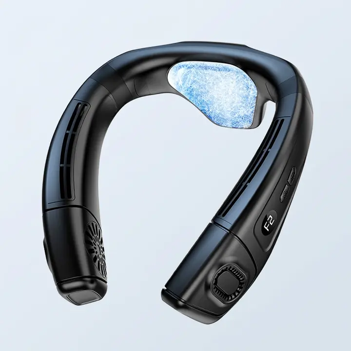 터보에어컨 선풍기 넥쿨러 목걸이형 넥밴드 LED, K039, 6800mAh, 블랙, 1개