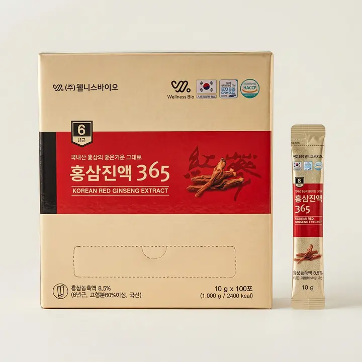 웰니스바이오 홍삼진액365, 10g, 100포, 1박스