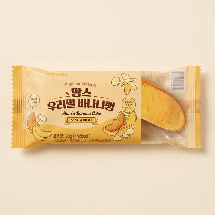 맘스케이크 우리밀 바나나빵, 오리지널, 30g, 15개