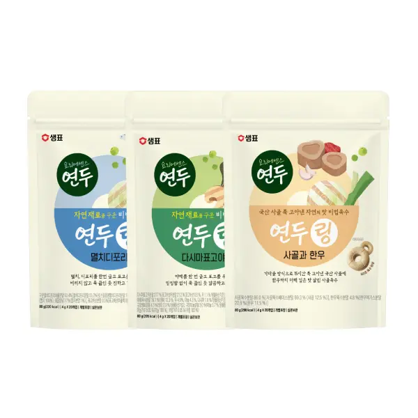 샘표 연두링 코인육수 멸치디포리, 80g, 1개 + 다시마표고야채, 80g, 1개 + 사골과한우, 80g, 1개