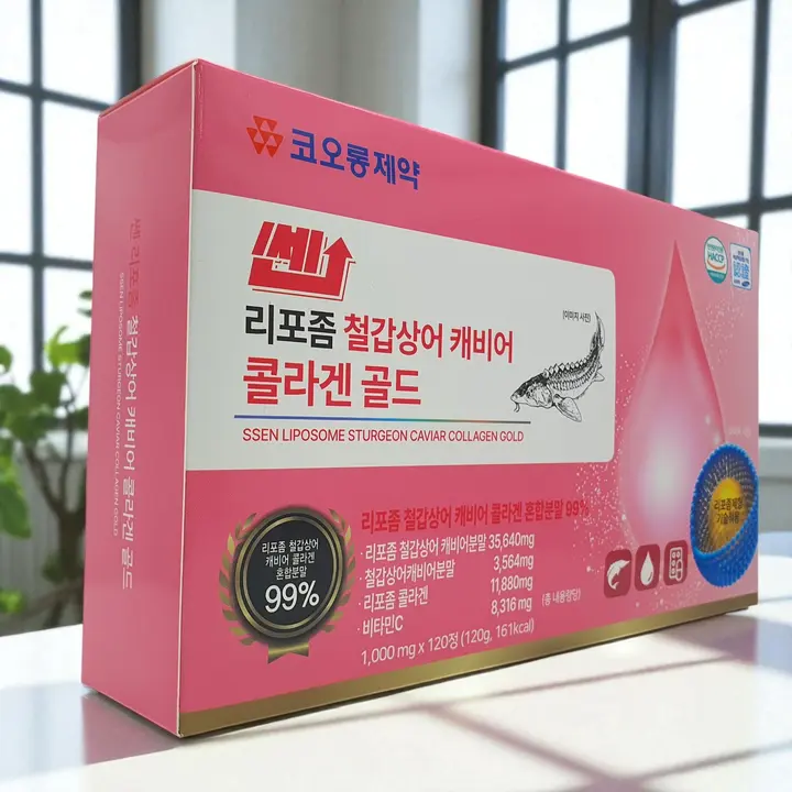 코오롱제약 쎈 리포좀 철갑상어 캐비어 콜라겐 골드, 120정, 1개