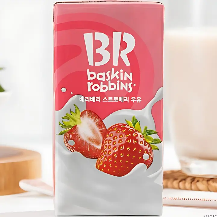 배스킨라빈스 베리베리 스트로베리 우유 190ml, 48개