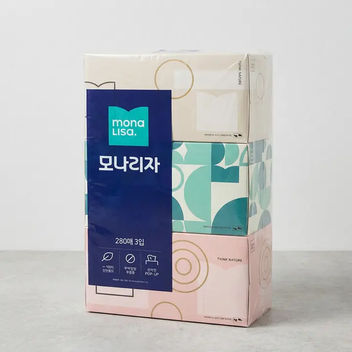 모나리자 각티슈, 280매, 3개입, 4팩