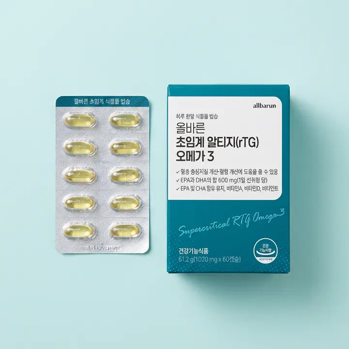 올바른 초임계 알티지(rTG) 오메가3, 60캡슐, 3박스
