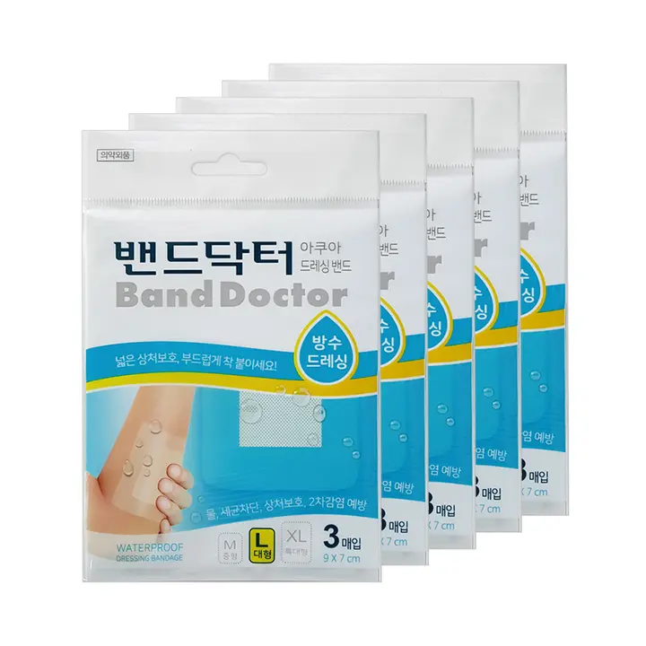 밴드닥터 드레싱 아쿠아 밴드, 대형, 3매입, 5개
