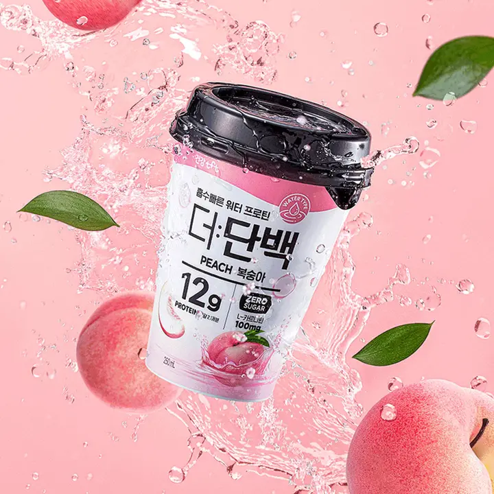빙그레 더단백 워터프로틴 컵 복숭아, 복숭아맛, 250ml, 10입