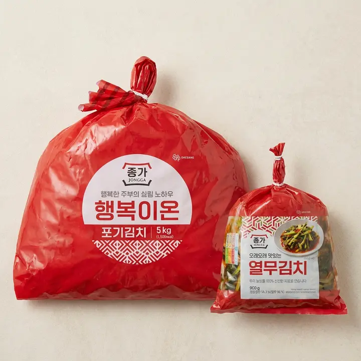 종가 행복이온 포기김치, 5kg, 1개 + 열무김치, 900g, 1개