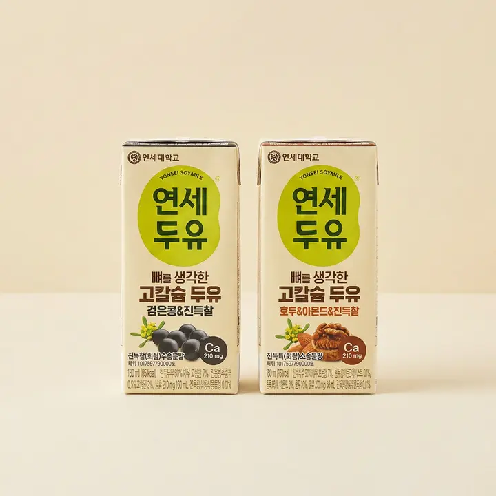 연세 뼈를 생각한 고칼슘 두유 진득찰 검은콩 + 호두아몬드, 180ml, 96개