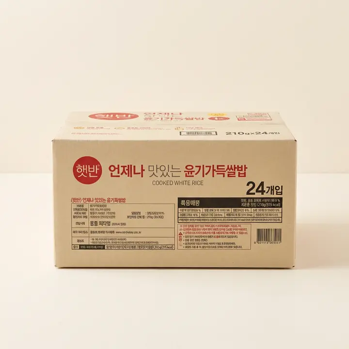 햇반 윤기가득 쌀밥, 210g, 24개