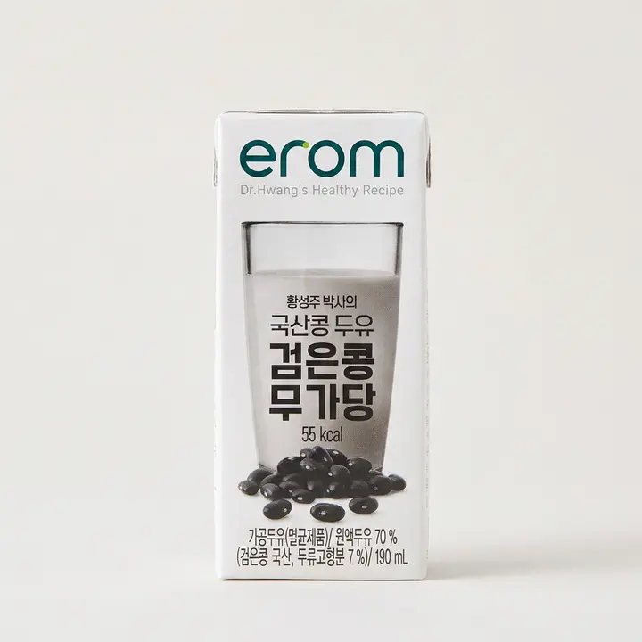 이롬 황성주 국산콩 두유 검은콩 무가당, 190ml, 16개