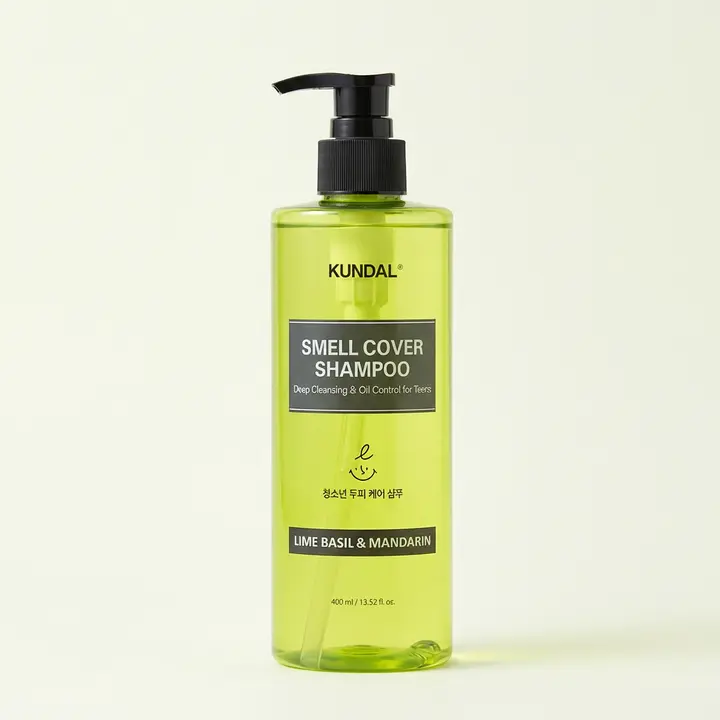쿤달 올데이 스멜커버 청소년 샴푸, 라임바질 앤 만다린, 400ml, 1개 + 증정 샴푸, 랜덤향, 400ml, 1개