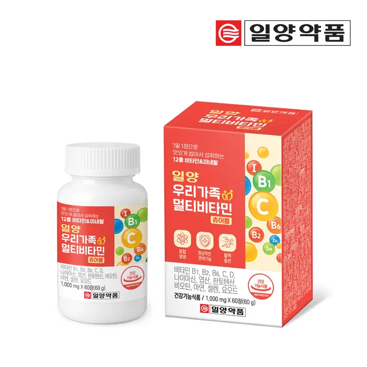 일양약품 우리가족 멀티비타민, 사과맛, 60개, 2개