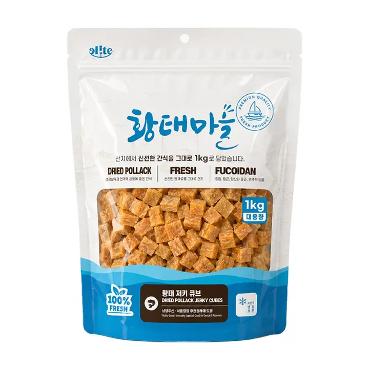 황태마을 강아지 대용량 간식, 황태큐브져키, 1kg, 1개