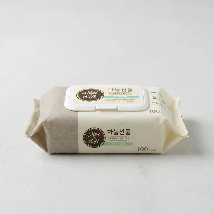 하늘선물 물티슈, 캡형, 100개