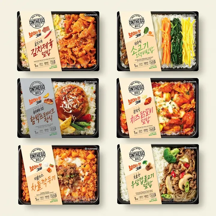 아워홈 온더고 보이는 맛 그대로 도시락, 6팩, 1세트