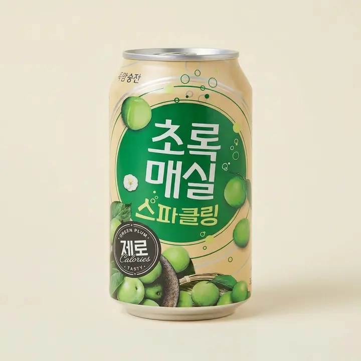 초록매실 스파클링 제로, 350ml, 24캔