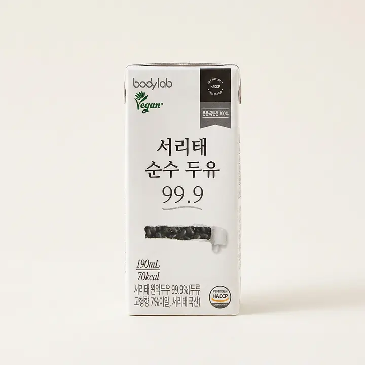바디랩 서리태 순수두유 99.9, 190ml, 96팩