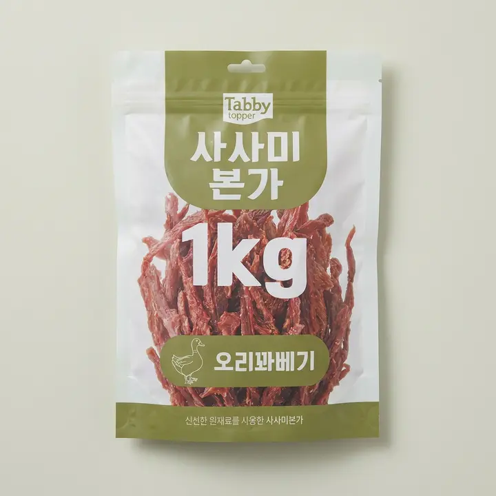 테비 고런치 사사미본가 오리꽈배기, 강아지, 1kg, 1개