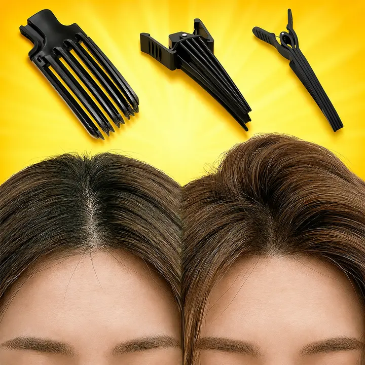 세플로 정수리 앞머리 뿌리볼륨 집게, 블랙, 3종, 1세트