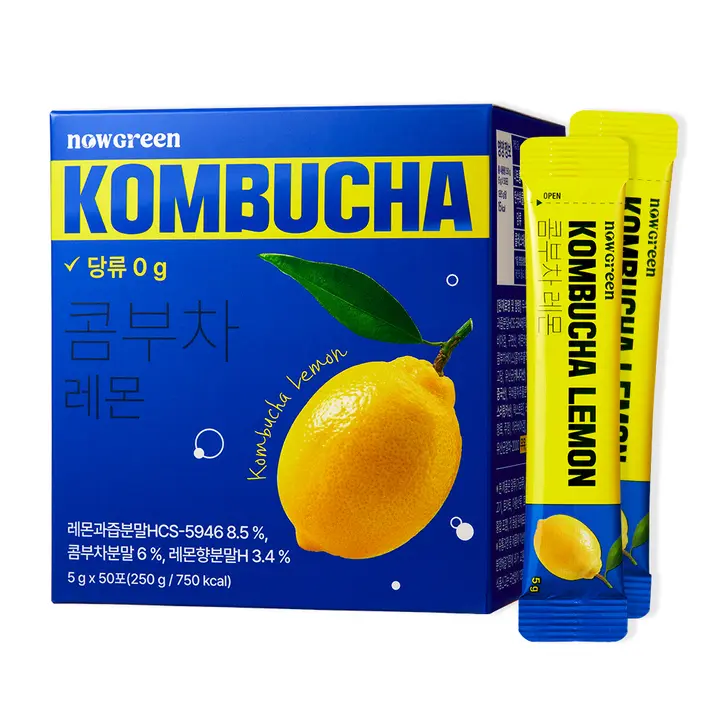 나우그린 제로슈가 콤부차 레몬, 5g, 50포, 1팩
