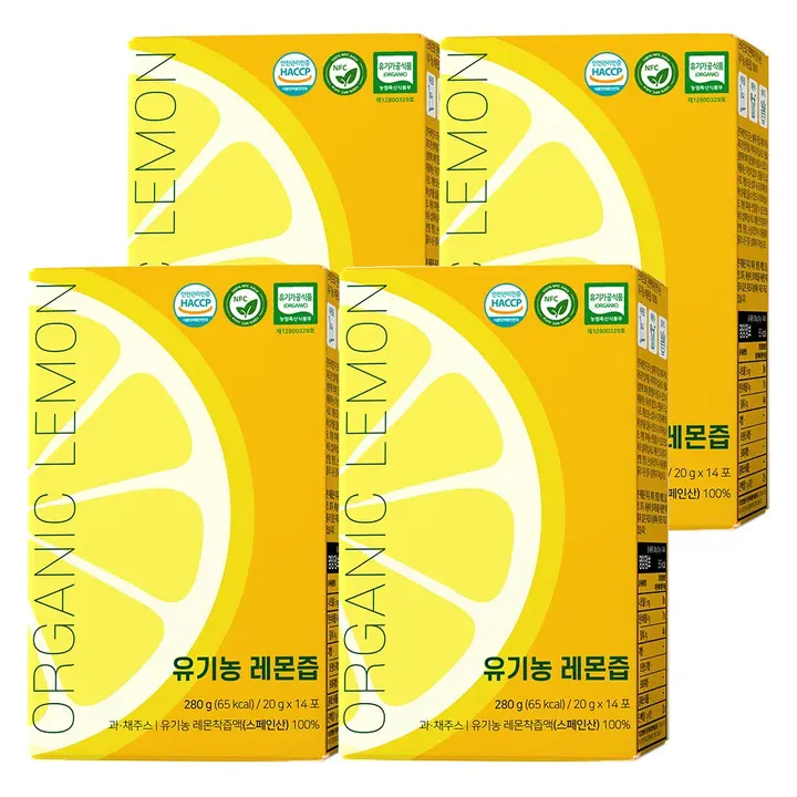 닥터루트 NFC착즙 100 유기농 레몬즙, 20g, 14포, 4박스
