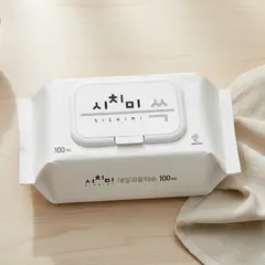 시치미 쓱 데일리 물티슈 캡형, 100매, 10팩