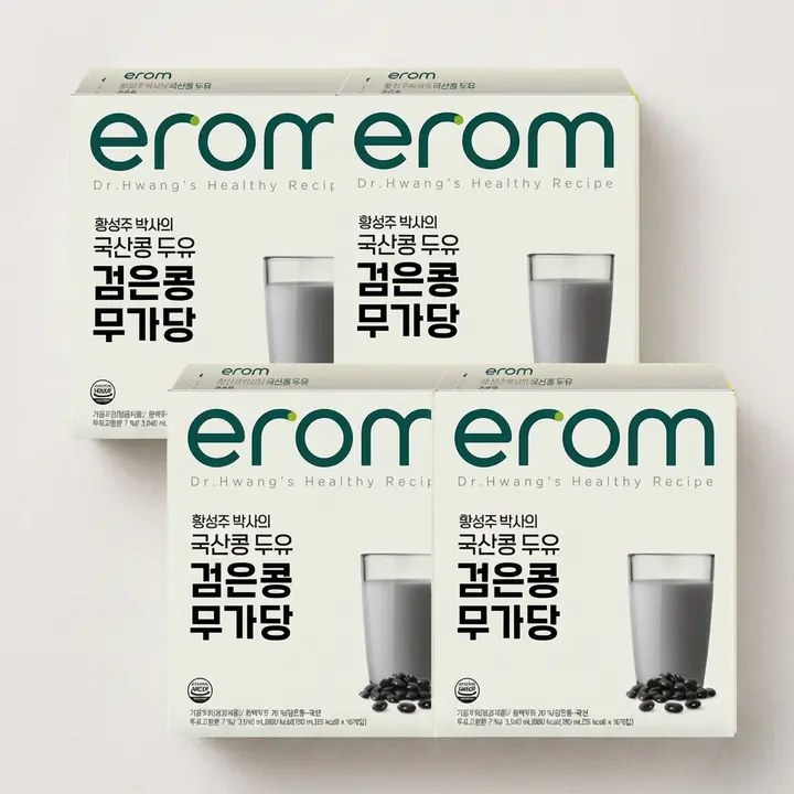 이롬 황성주 국산콩 두유 검은콩 무가당, 190ml, 64개