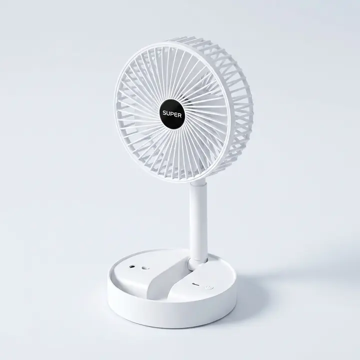 에파스 무선 접이식 휴대용 미니 탁상용 선풍기, 화이트, 1개