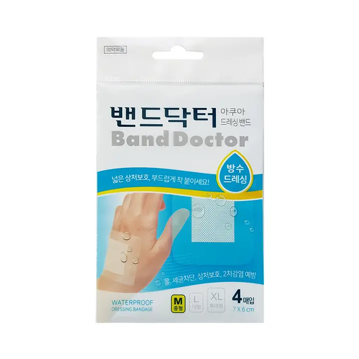 밴드닥터 드레싱 밴드 아쿠아 중형, 4매입, 1개