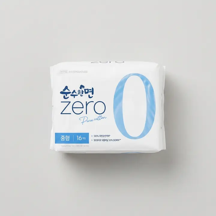 깨끗한나라 순수한면 ZERO, 중형, 16개입, 4팩