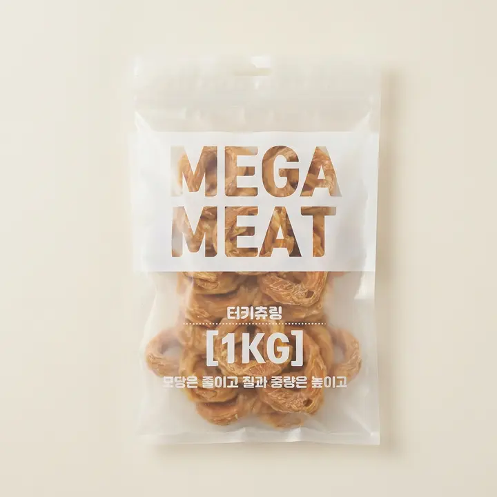 메가미트 강아지 간식, 터키츄, 1kg, 1개