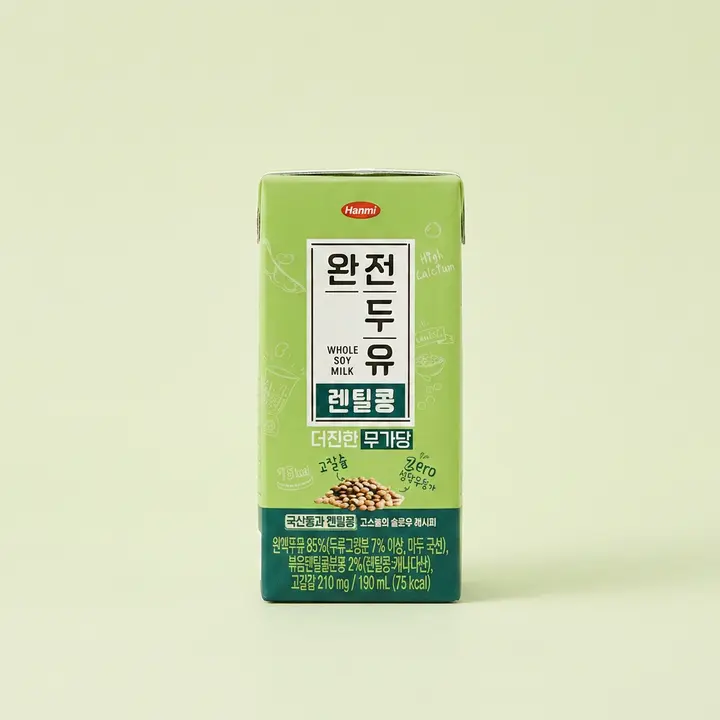 한미 완전두유 더진한 렌틸콩 무가당, 190ml, 24개