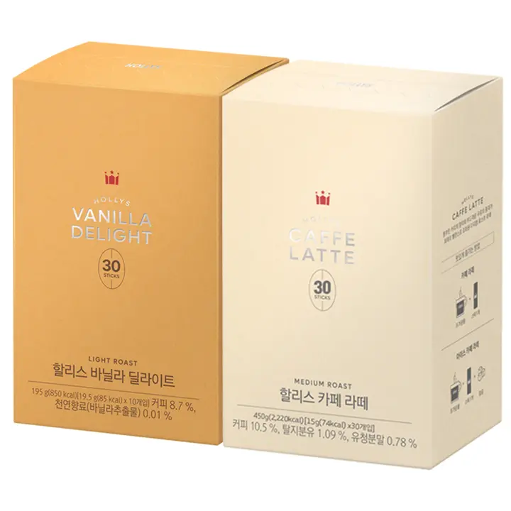 할리스 바닐라딜라이트, 19.5g, 30개입, 1개 + 카페라떼, 15g, 30개입, 1개