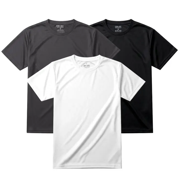 DRY COOL 반팔 티셔츠, 블랙, L, 1장