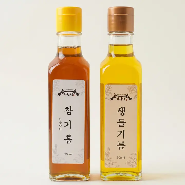 하남댁 생들기름, 300ml, 1개 + 참기름, 300ml, 1개