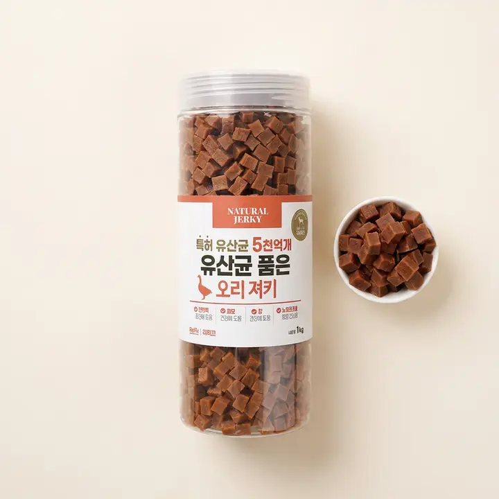 라피끄 강아지 유산균 품은 져키, 오리, 1kg, 1개