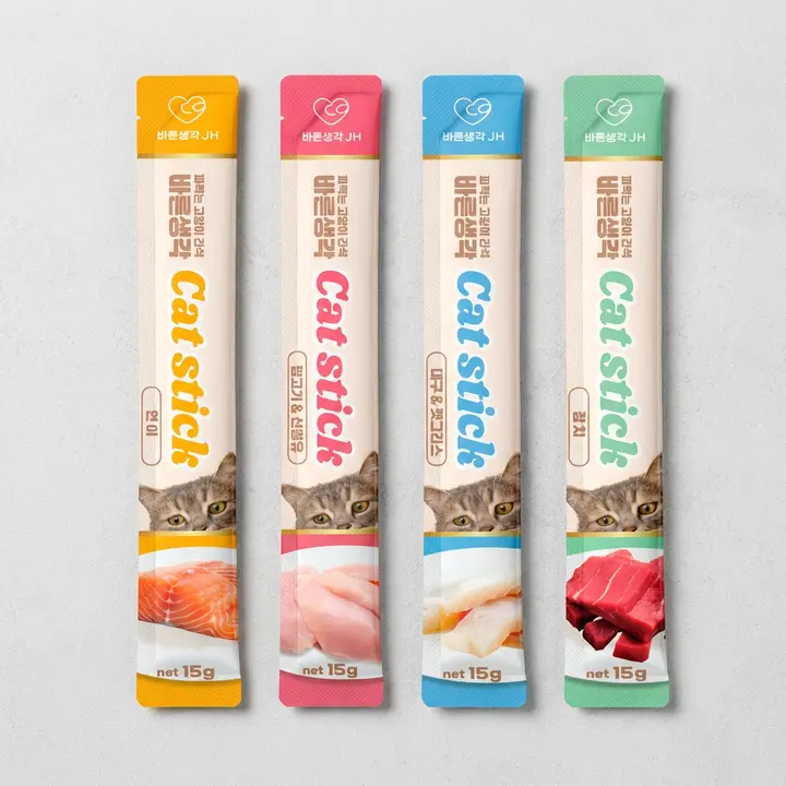 바른생각 캣스틱, 참치, 15g, 100개입