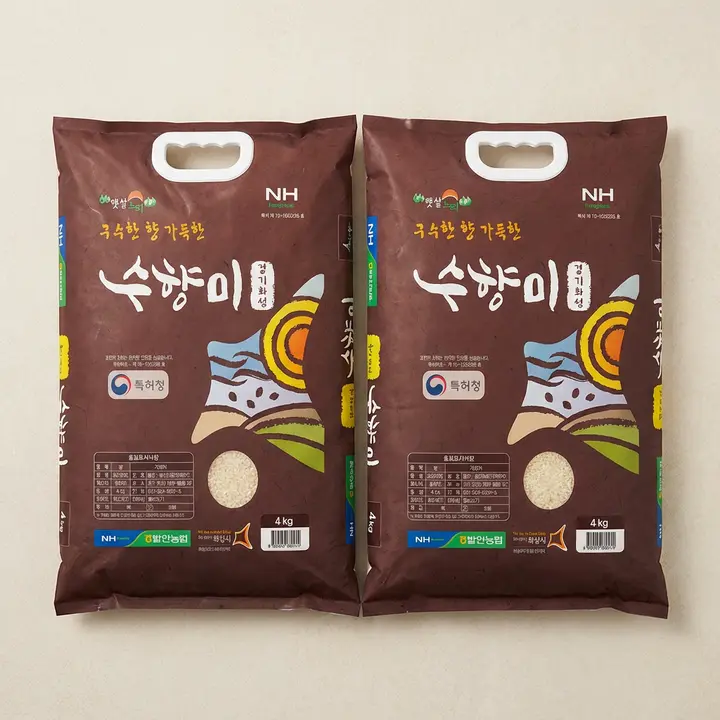 발안농협 수향미, 상등급, 4kg, 2개, 1세트