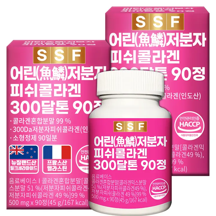 순수식품 어린저분자 피쉬 콜라겐 300달톤, 500mg, 90정, 2박스