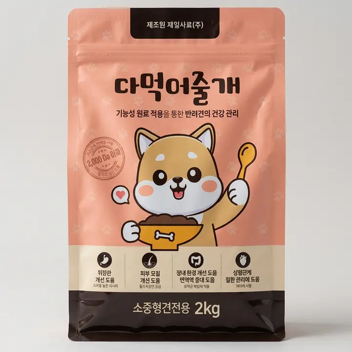 다먹어줄개 강아지 사료, 소중형견전용, 2kg, 1개